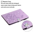 thumbnail image 4 of SaniMore Case for iPad 10th Generation 10.9" 2022, PU Leather Embossed Butterfly Glitter Diamond Cover with Pencil Holder Card Slots All-around Protection Luxury for iPad 10th Gen, Purple, 4 of 7