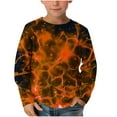 thumbnail image 2 of Falkdiz Cute Shirts for Boys Long Sleeve Pullover Basic Party Stylish Casual Boys Tshirts Graphic,Orange,Size: 4, 2 of 5
