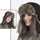 thumbnail image 4 of Gorro de trampero Ushanka, gorro cálido de piel de soldado ruso con orejeras, gorro de esquí de invierno (negro), 4 of 4