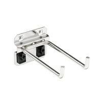 Triton Products® LOCBOARD 62419 Double Rod Pegboard Hook,4 in. L,SS,PK3