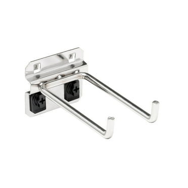 Triton Products® LOCBOARD 62419 Double Rod Pegboard Hook,4 in. L,SS,PK3