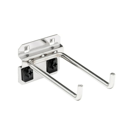 Triton Products® LOCBOARD 62419 Double Rod Pegboard Hook,4 in. L,SS,PK3