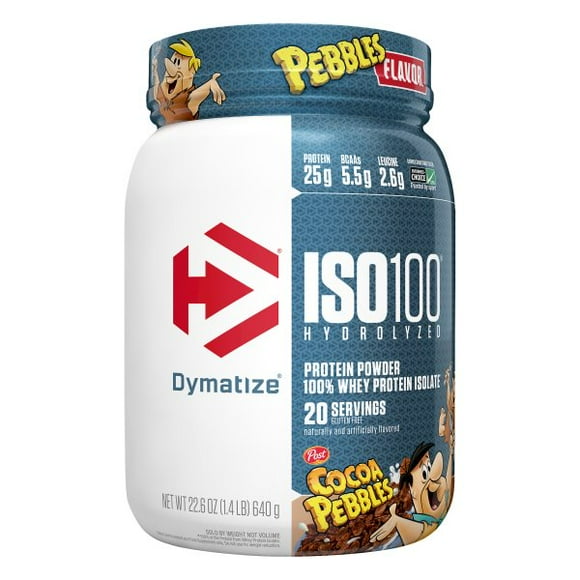 Dymatize ISO100 Hydrolyzed Protein Powder, 100% Whey Isolate Protein, 25g of Protein, 5.5g BCAAs, Gluten Free, Fast Absorbing, Easy Digesting, Cocoa Pebbles, 20 Servings