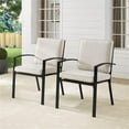 thumbnail image 2 of Afuera Living 20.5" Fabric & Metal Patio Dining Chair Set in Oatmeal (Set of 2), 2 of 17