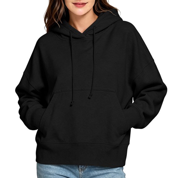 Guluxicc Women's Athletic Hoodies with Pockets Drawstring Pullover Jogging Performance Long Sleeve Hooded Blouses for Gym Workout Wear Fall Winter Casual Blouses