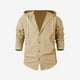 thumbnail image 3 of Blusa de manga larga con capucha para hombre, informal, de verano, de manga larga, con botones, tipo cárdigan, chaqueta con capucha, camisa de poliéster para hombre, 3 of 7
