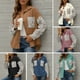 thumbnail image 4 of Camisa de mujer, Camisa suelta de mujer Pana Estampado de leopardo Botones de manga larga Camisas de Meterk Rosa/Pequeña, 4 of 7