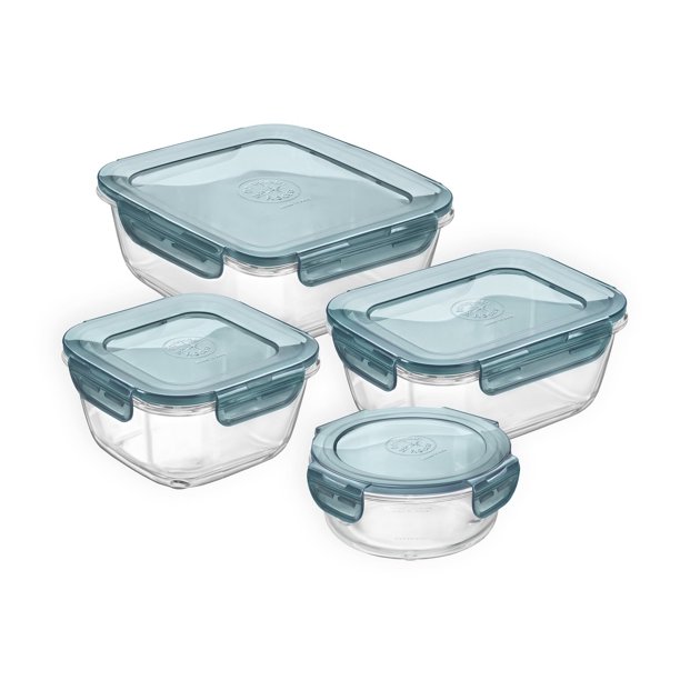 Bormioli Rocco Evolution 4pc Glass Food Containers with Lids Walmart