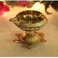 thumbnail image 3 of Brass Kuber Diya/Oil Lamp/Deepak with Turtle Base (Approx. 2.5 Inches) Set of 2, 3 of 3
