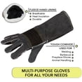 thumbnail image 5 of Protective Gloves, Proffesional Animal Handling with Leather and Kevlar; Anti Scratch, Bite for Dog, Cat, Falconry, Reptile, Parrot (1, Large), 5 of 8