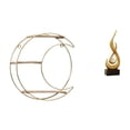 thumbnail image 1 of Estante de pared multifuncional moderno con escultura abstracta de fuego, decoración para sala de estar y almacenamiento de objetos coleccionables., 1 of 8