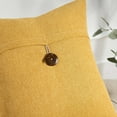 thumbnail image 3 of Single Button Series Farmhouse Square Decorative Polyester Throw Pillow Cusion for Couch, 18" x 18", Yellow, 2 Pack, 3 of 4