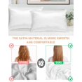 thumbnail image 4 of White Satin Pillowcase for Hair and Skin with Zipper, Soft Breathable Cooling Silk Pillow Cases, Modern Simple White Backdrop Throw Pillow Covers Standard Size 20"x26" Set of 2, 4 of 6