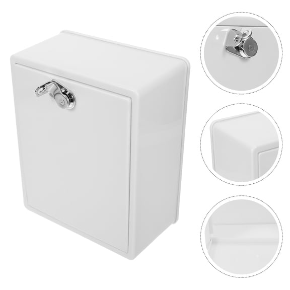 Toyvian Wall Mounted White ABS Mailbox with Lock for Secure Reptile Use