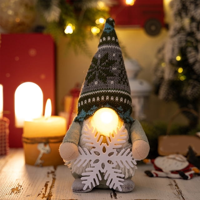 Adornos navideños, adornos navideños, divertidos muñecos de Rudolph con nariz brillante, gnomos navideños brillantes, decoraciones sin rostro, muñecos con decoraciones navideñas