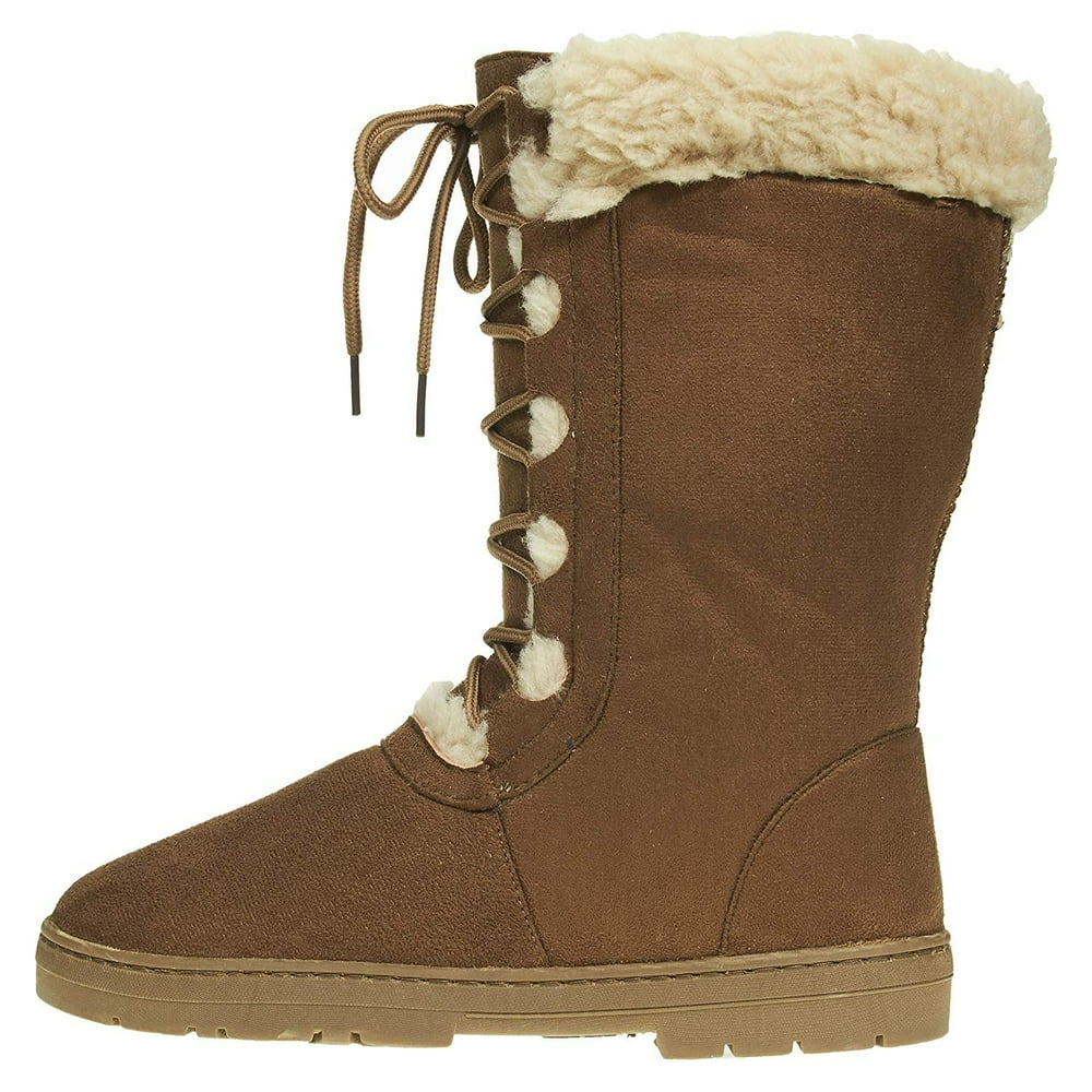 Chatties - Chatties Women's Winter Boots Size 11 with Lace Up Front and Fur Trim Casual Mid-Calf