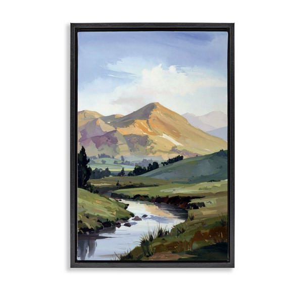 Stupell Industries Across The Valley Black Framed Floater Canvas Wall Art, design by Alonza Saunders