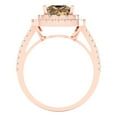 thumbnail image 4 of 2.07 tcw Princess Cut Engagement Ring for Women, Simulated Champagne Diamond Halo Bridal Promise Ring for Her in 14K Rose Gold, 4 of 5
