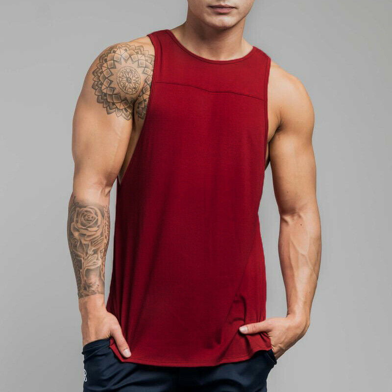 HETHCODE Men's Classic Basic Athletic Gym Jersey Vests Tank Top Casual T Shirts