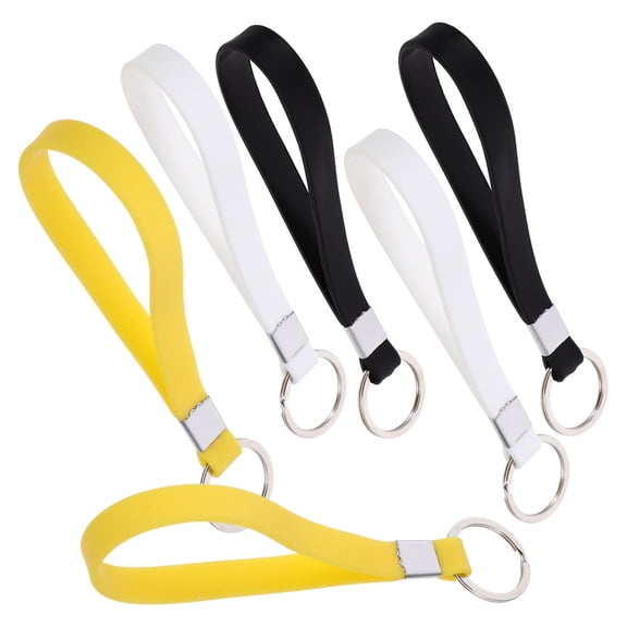 LABSERRON 6Pcs Creative Design Silicone Key Extension Wristband for Car Keychain