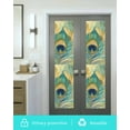 thumbnail image 5 of Window Privacy Film Retro Peacock Feathers Stained Glass Window Film Decorative Sun Block Window Cover Vintage Abstract Art Watercolor Window Clings Static Adhesive Sticker for Bathroom 17.7"x78.7", 5 of 7