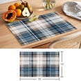 thumbnail image 6 of Blue Brown Plaid Placemats Set of 8 Vintage Abstract Stripes Lattice Place Mats Indoor Wipeable Table Mats Washable Cloth Dining Table Placemats for Kitchen Holiday Party Home Decor 13x19 Inch, 6 of 9