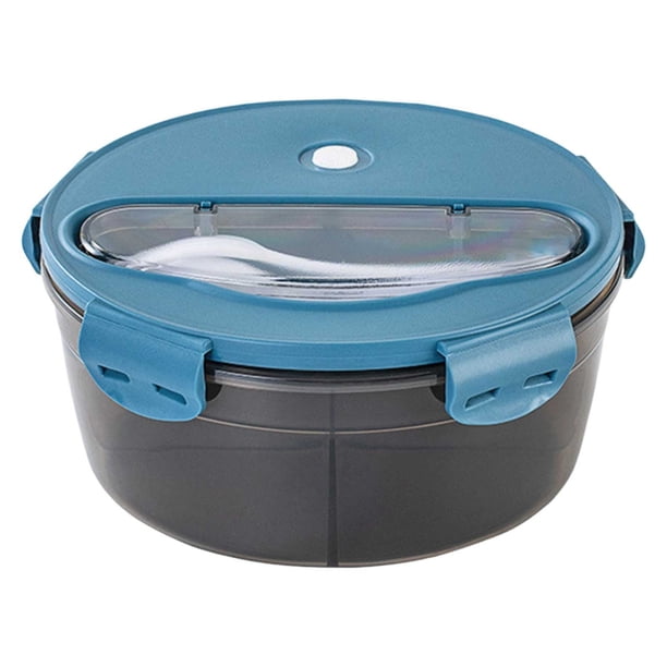 Recipiente para el almuerzo reutilizable con compartimentos y tapa, apto para microondas, ideal para preparar comidas y llevar al colegio