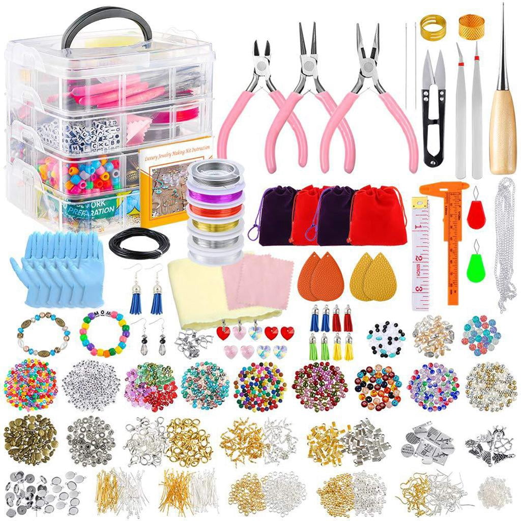 FVDPWYE Jewelry Making Combination Set Alphabet Loose Beads Tweezer DIY Wire Variety for