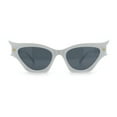 thumbnail image 5 of Womens Rich Gilded Age Opulent Gothic Cat Eye Plastic Fashion Sunglasses White - Black, 5 of 7
