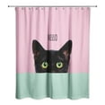 thumbnail image 2 of Creative Products Pink Striped Curious Cat  71x74 Shower Curtain, 2 of 2