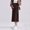 Coffee, variant on Thickened Solid Color Maternity Maxi Dress - Fall Winter Loose-Fitting Plus Size Midi Skirt for Pregnancy Outerwear