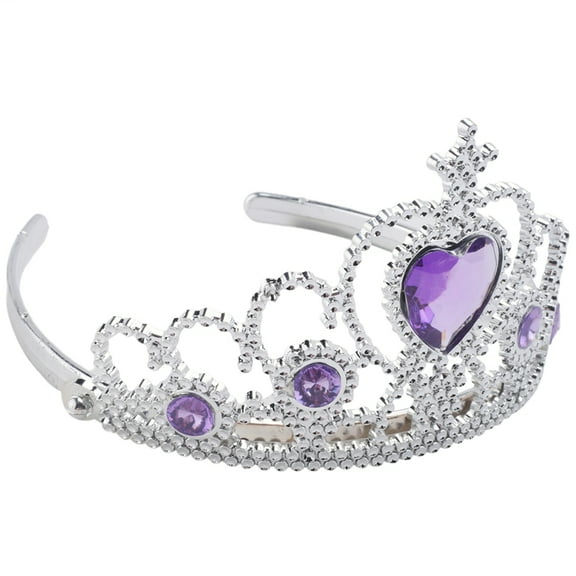 Woman Wedding Faux Rhinestone Crown Headband Silver Tone