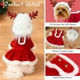 thumbnail image 7 of HQREA Christmas Dog Dress with Headwear Pet Santa Costume Holiday Puppy Cosplay Outfit, 7 of 7
