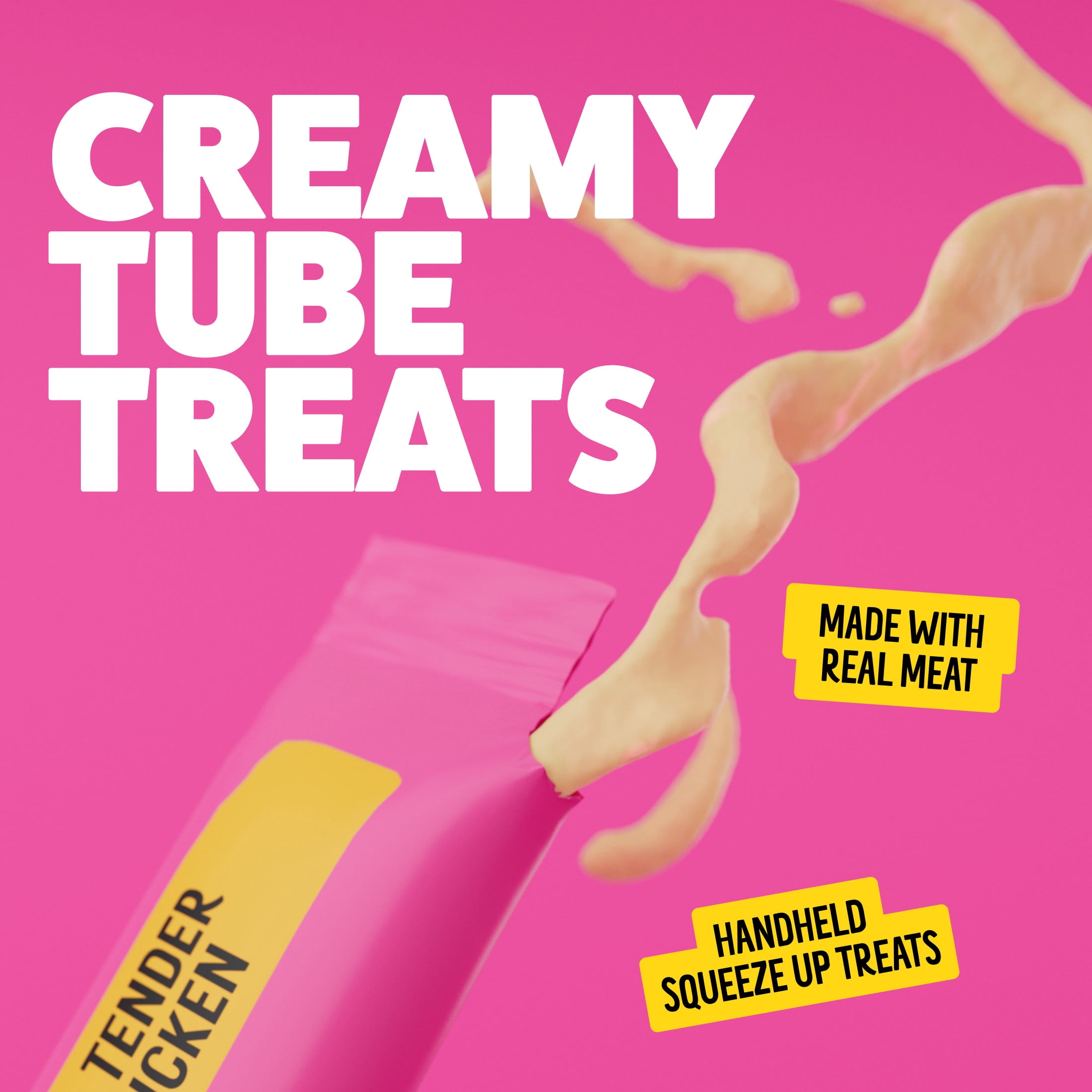 BONKERS Licky Tubes Chicken Flavored Wet Lickable Treats for Cats, 4 Pack