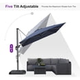 thumbnail image 6 of PURPLE LEAF 8 Feet Square Cantilever Umbrella Patio Umbrella with Base Outdoor Umbrella Aluminum Offset with 360-degree Rotation for Garden Deck Pool Patio, Navy Blue, 6 of 12