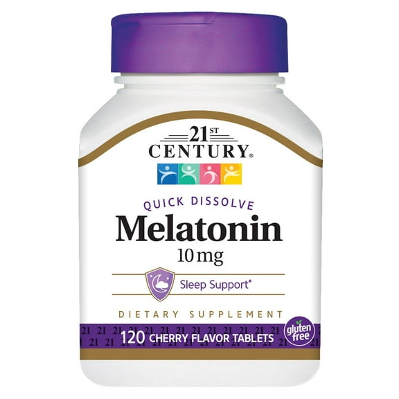 21st Century Quick Dissolve Melatonin, Cherry, 10 mg, 120 Tablets