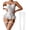 White, variant on 3 Pieces Lingerie Sets for Women Lace Corset Bodysuit with Garte 1 Pair Fishnet Stocking Thong Lace Mesh Lingerie Dress L Purple