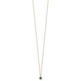 thumbnail image 2 of Auriga 10K Yellow Gold 5 mm Lab Grown Diamond and Created Emerald Pendant Necklace for Women 18", 2 of 5