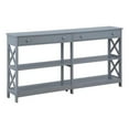 thumbnail image 1 of Pemberly Row Two-Drawer 60-inch Console Table with Shelves in Gray Wood Finish, 1 of 7