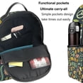 thumbnail image 5 of Lsque Colorful Hippie Pattern Backpack – School Travel Canvas Daypack with Ergonomic Padded Straps, Multiple Compartments & Leather Handle, 5 of 5