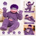 thumbnail image 5 of Funny Big Mouth Monster Onesie Silly Monster Onesie with Comb Plush Pajamas Home Loungewear (No Shoes Included), 5 of 13