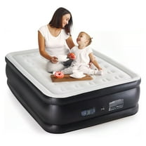 Atilioo Air Mattress with Built-in Pump, Inflatable Airbed, High Durability Blow Up Mattresses for Camping Home Camping Travel, 660lb Max, Twin Size 18 Inch, Black