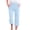 Light Blue, variant on Women's Plus Size Capris with Pocket Summer Cotton and Linen Elastic Waist Drawstring Cropped Pants Casual Loose Straight Leg Capri Pants for Women Light Blue XXL