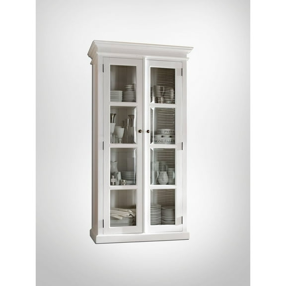 NovaSolo Halifax Curio Cabinet Wood in Pure White