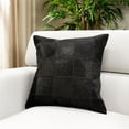 thumbnail image 3 of Pasargad Home Safari Checkered Black Cowhide 17 Inch Decorative Throw Pillow, 3 of 5