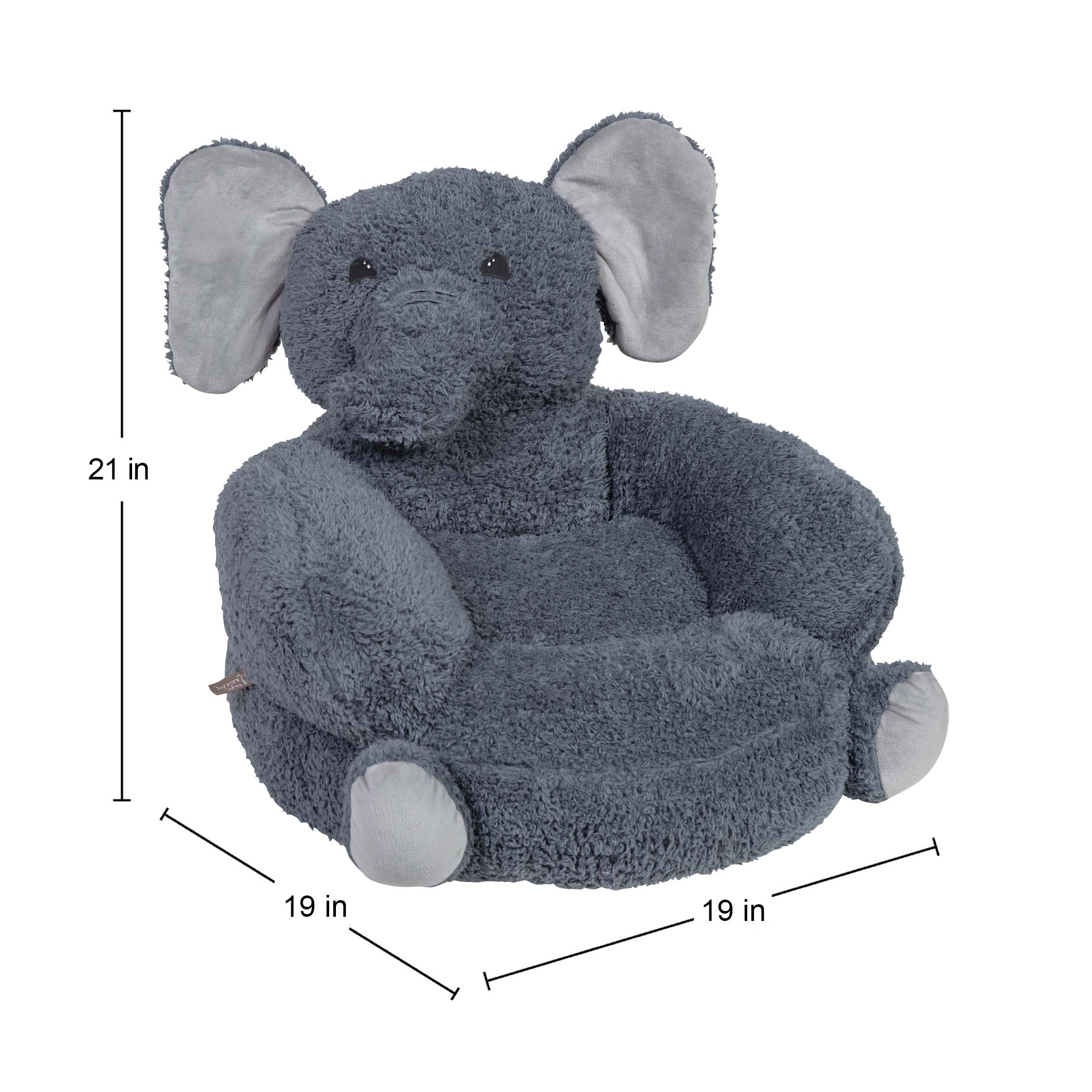 Trend Lab Toddler Plush Gray Elephant Lounge Character Chair - image 4 of 8