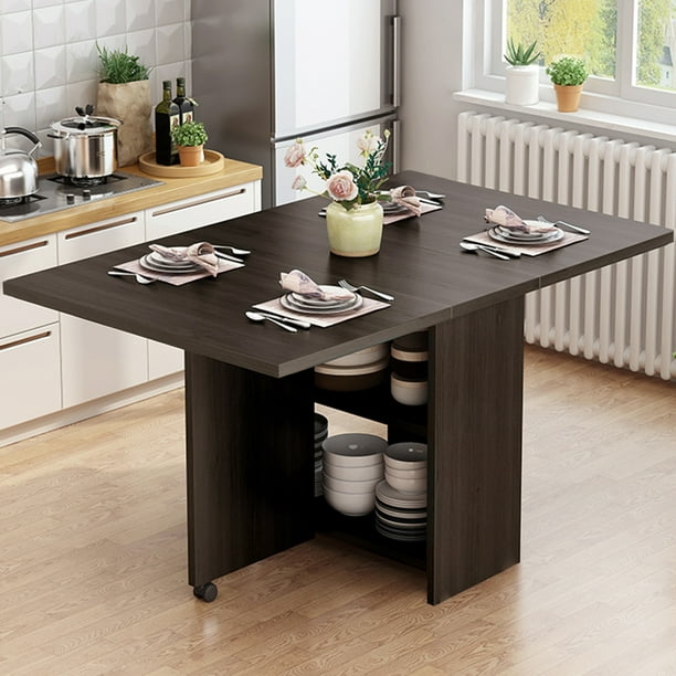 Featured image of post Dining Table With Storage Space - With just a light touch, wally releases from its upright position and lowers down to function as a dining table or work station.