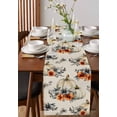 thumbnail image 2 of Thanksgiving Pumpkin Burlap Cotton Table Runner 13x90 Inches Long, Fall Orange Floral Vintage Pastoral Farmhouse Table Runners, Outdoor Dining Tablecloths Decor for Baby Shower/Party/Wedding, 2 of 6
