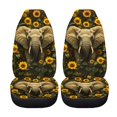thumbnail image 5 of POLERO Elephant Sunflower Print Vehicle Seat Covers for Fit Most Cars, Front Set Breathable Bottom Seat Cushion Covers Nonslip Soft Front Seat Cover, 5 of 13
