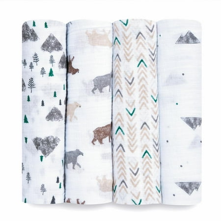 UPC: 0842332140357 | Aden + Anais™ Essentials  Cotton Muslin Swaddle Blanket  Bear Necessities  Boys  Infants  4-Pack